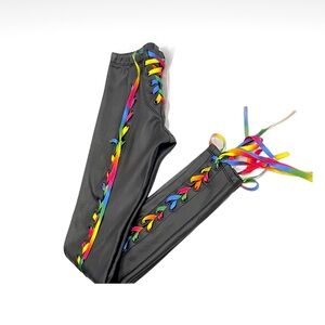 Current mood Dolls Kill faux leather corset lace-up leggings NEW W/ TAGS sz XS